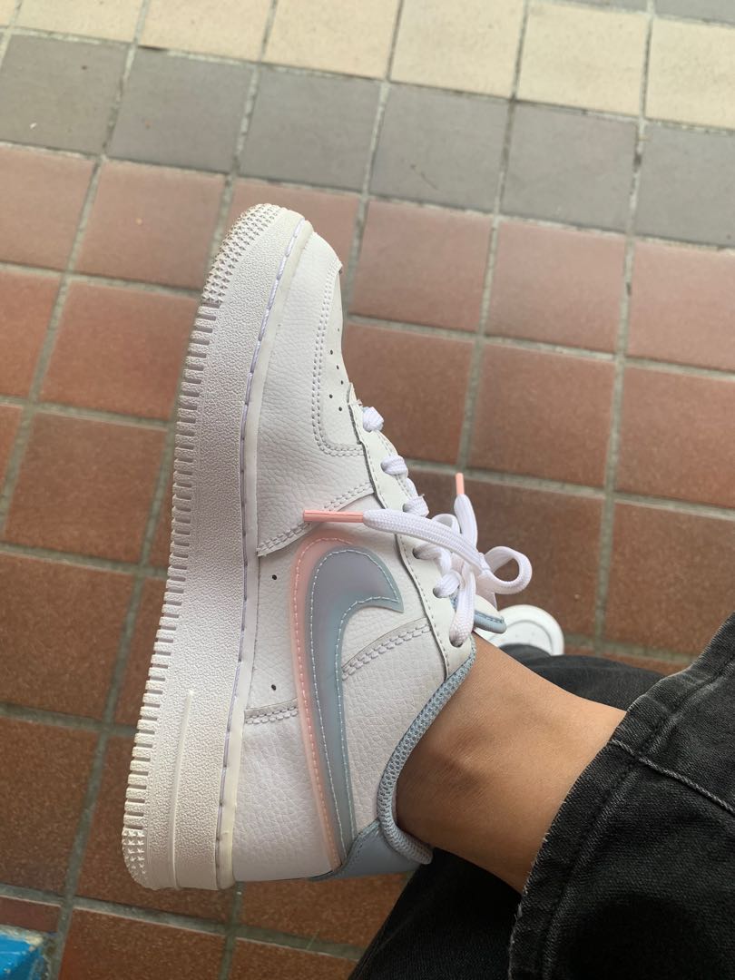 nike air force double swoosh blue pink