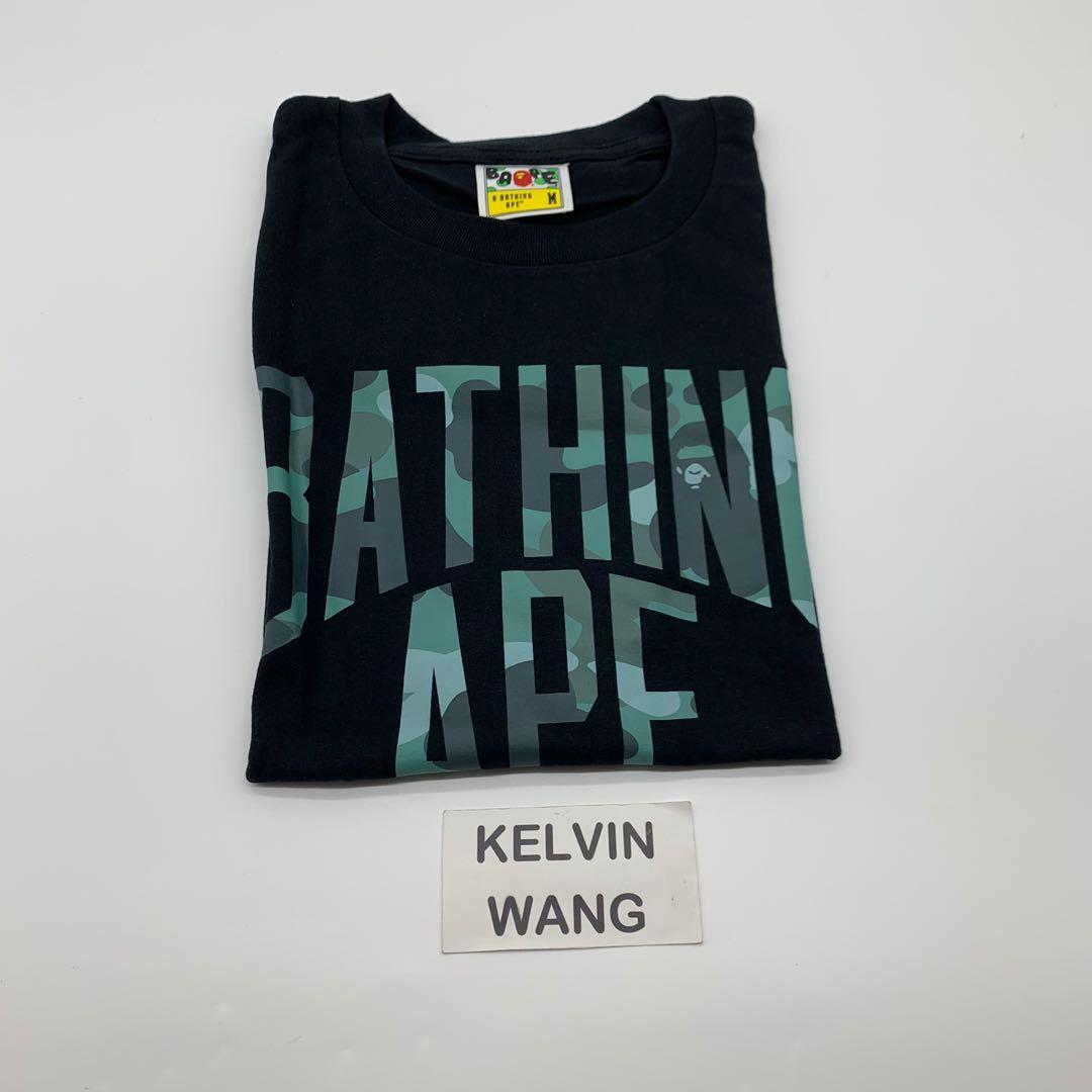 Bape Black/Green Color Camo NYC Logo Tee (M / XXL)