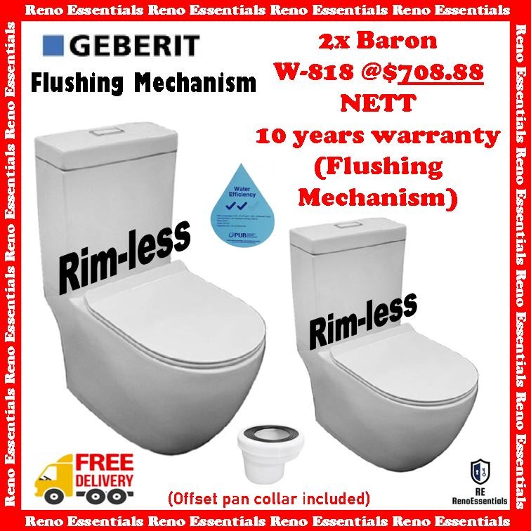 Baron Toiletbowl // wc toilet bowl Rimless flushing, Furniture & Home