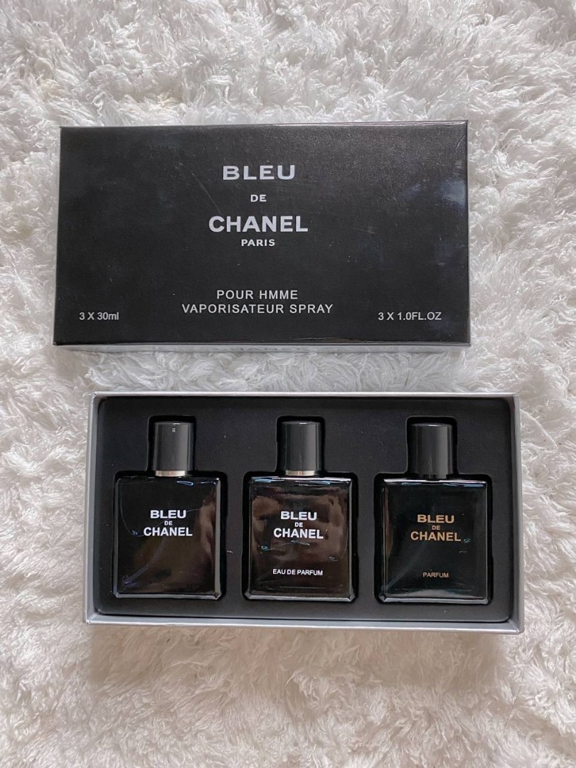 CHANEL BLEU DE CHANEL 3IN1 SET (3*30ML) original perfume 100%, Beauty &  Personal Care, Fragrance & Deodorants on Carousell