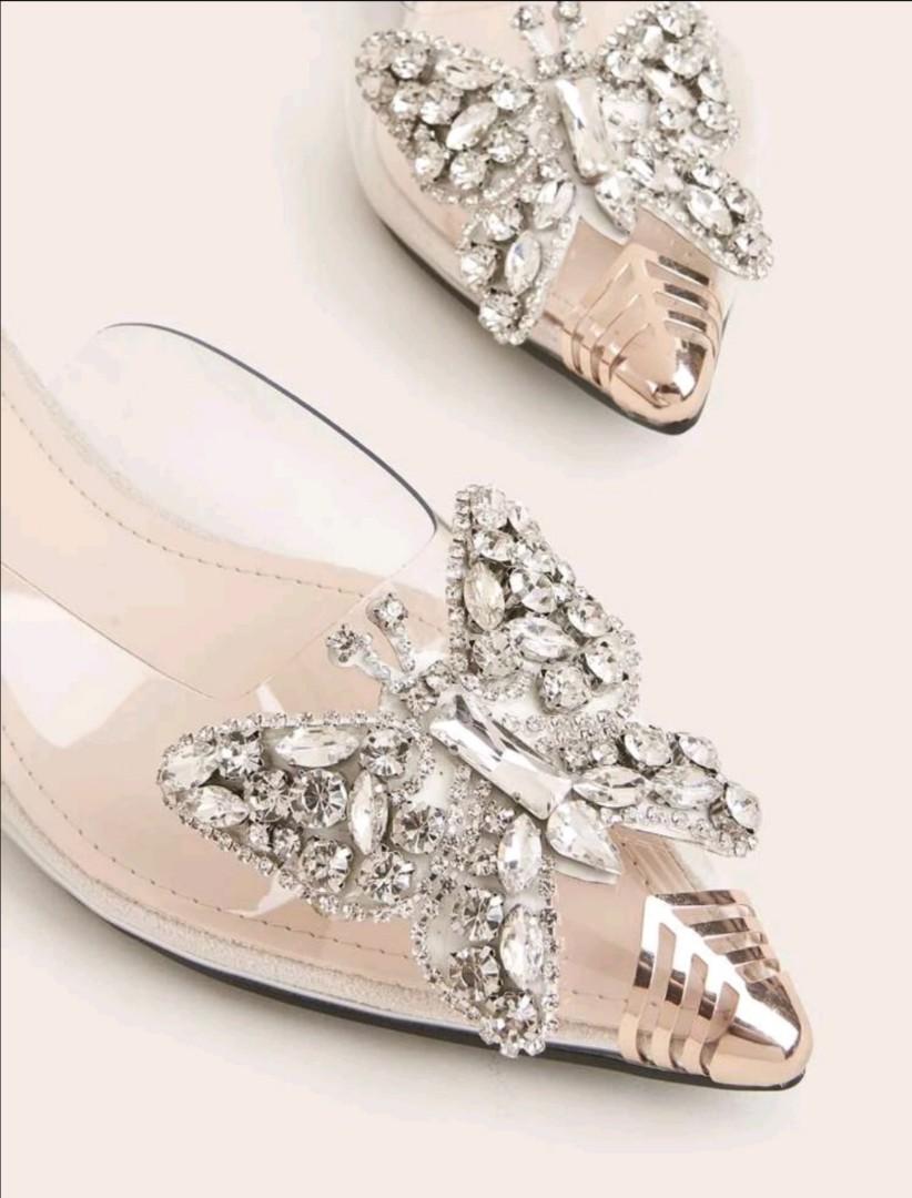 Rhinestone discount flat mules