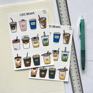 D001 Cafe Drinks | Coffee & Tea Sticker Sheets