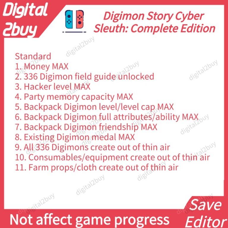 Digimon Story Cyber Sleuth: Complete Edition Save Editor Save Modding ...