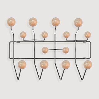 Eames Hang it All Coat Rack Mid Century Modern Reproduction in Oak and Black Metal