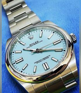 For sale or trade, discontinued unworn rolex 124300 oyster perpetual op41mm tiffany dial