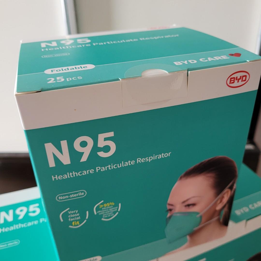 FREE BYD N95 Masks (Expired 24 May 2022), Health & Nutrition, Face