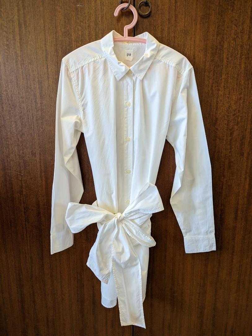 White Crisp Work Shirt Tunic/Blouse 