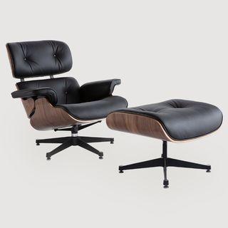 Eames Lounge Chair and Ottoman Charles and Ray Eames Reproduction Mid Century Modern in Synthetic Full Grain Leather