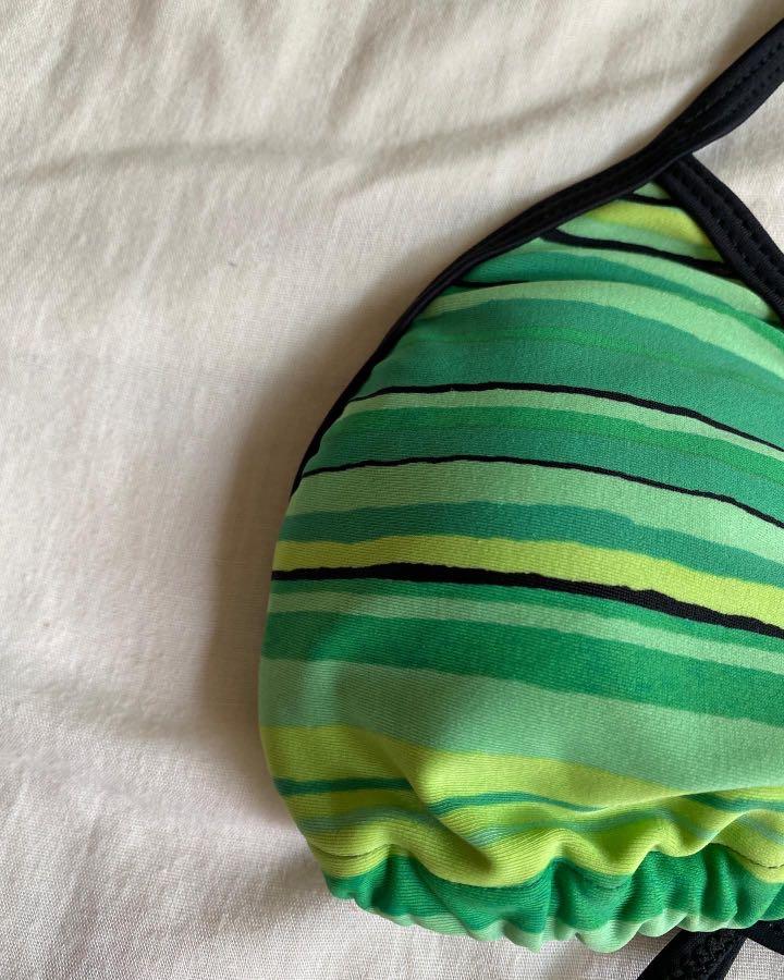 Green striped bikini set, Women's Fashion, Swimwear, Bikinis