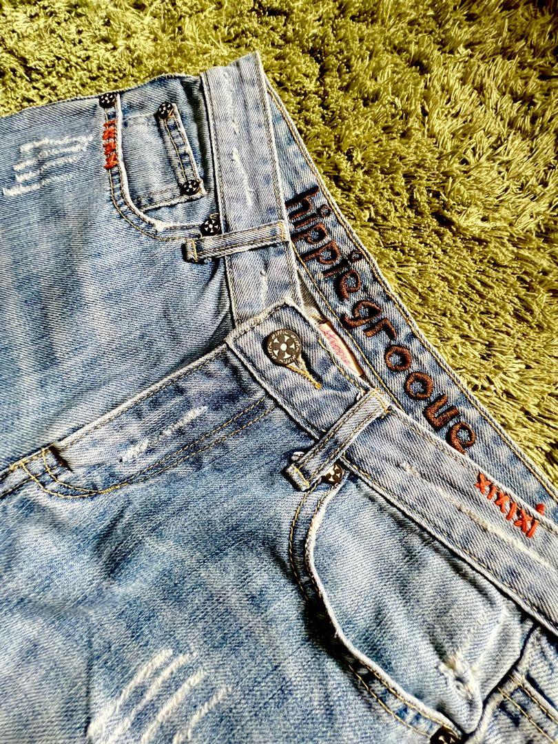 Rare! HIPPIE Brand Embroidered Jeans, Women's Fashion, Bottoms, Jeans