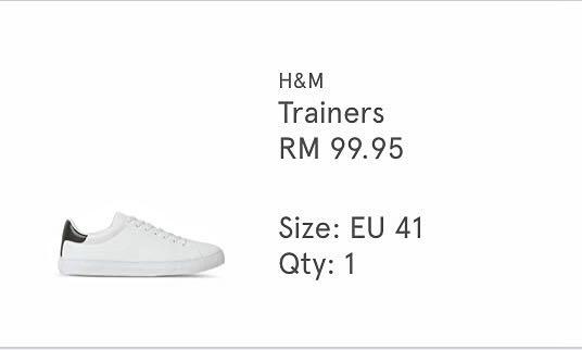 H&M Men Sneakers Shoes White Trainers, Men'S Fashion, Footwear, Sneakers On  Carousell