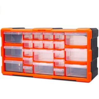 HORUSDY 22 Drawers Storage Tool Box Plastic Organizer Toolbox With Dividers For Parts
