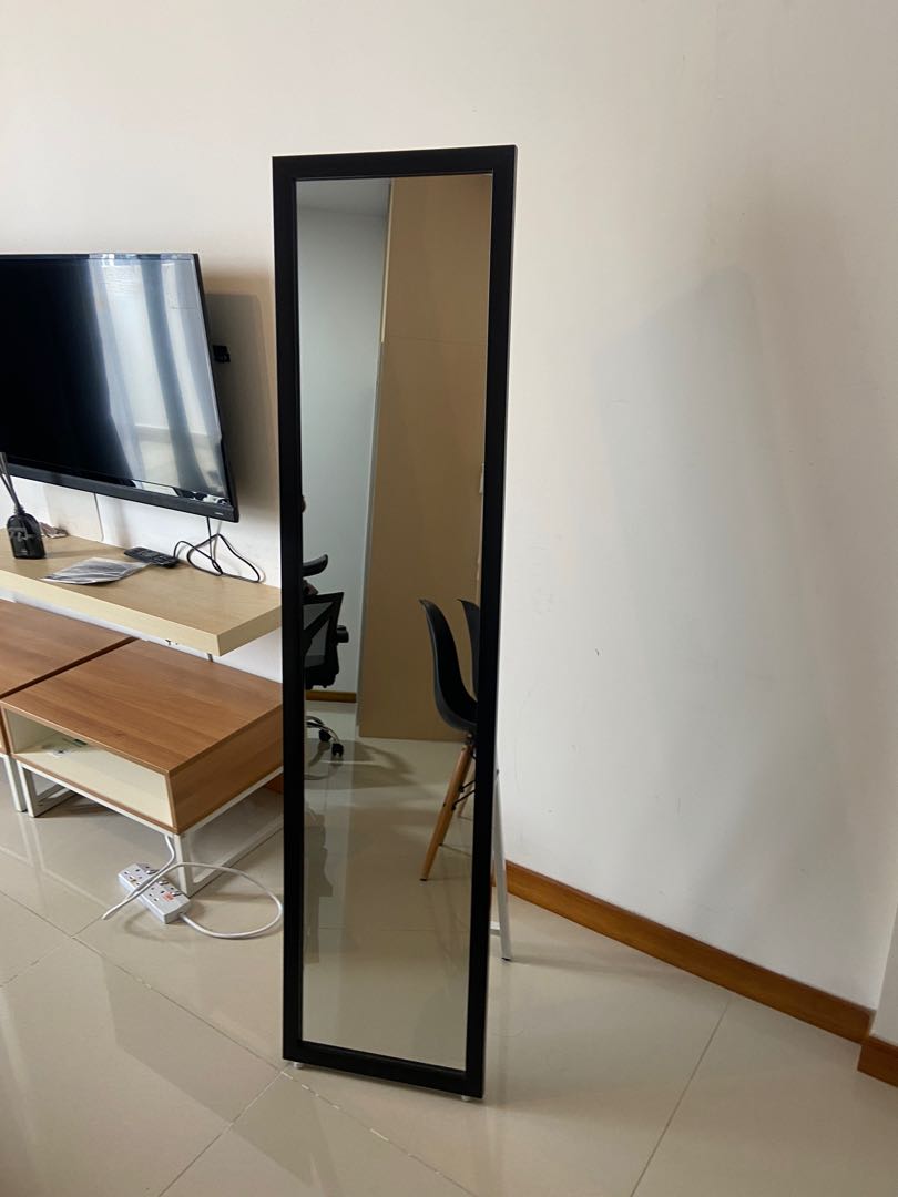 IKEA Black Rim Standing Mirror, Furniture & Home Living, Home Decor