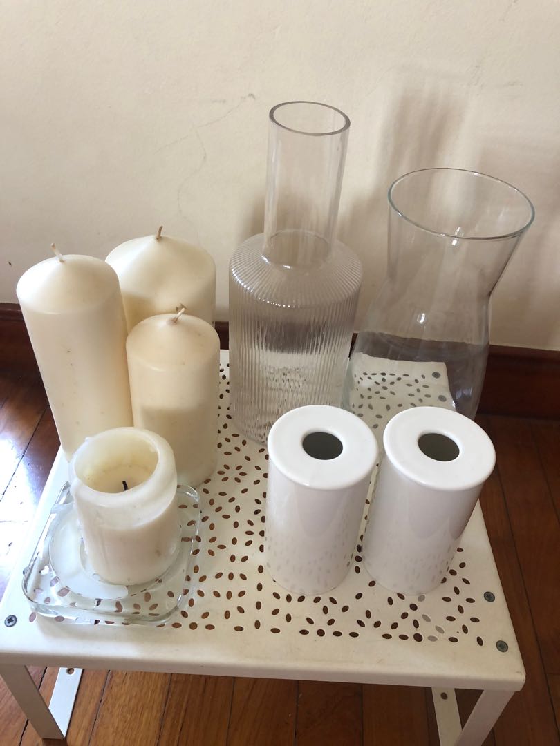 IKEA MUJI Bathroom/Bedroom Set candles & vases & diffuser bottles ...
