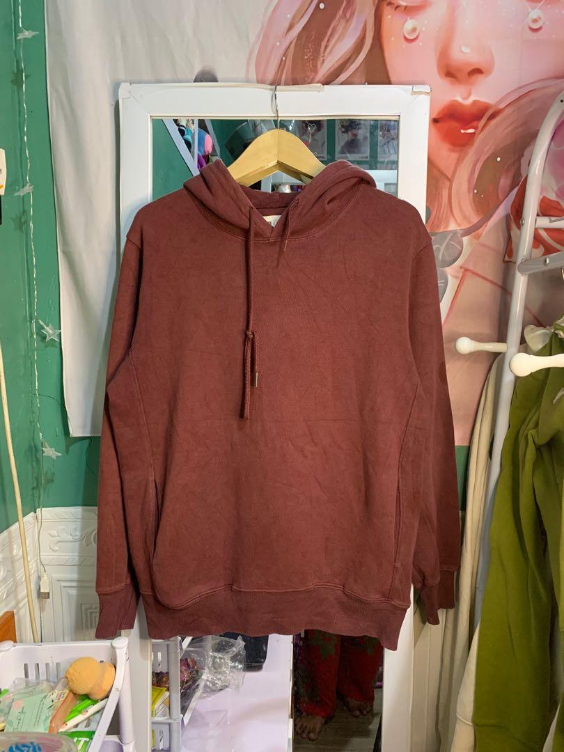 Jaket Sweater Hoodie Merah Maroon Polos