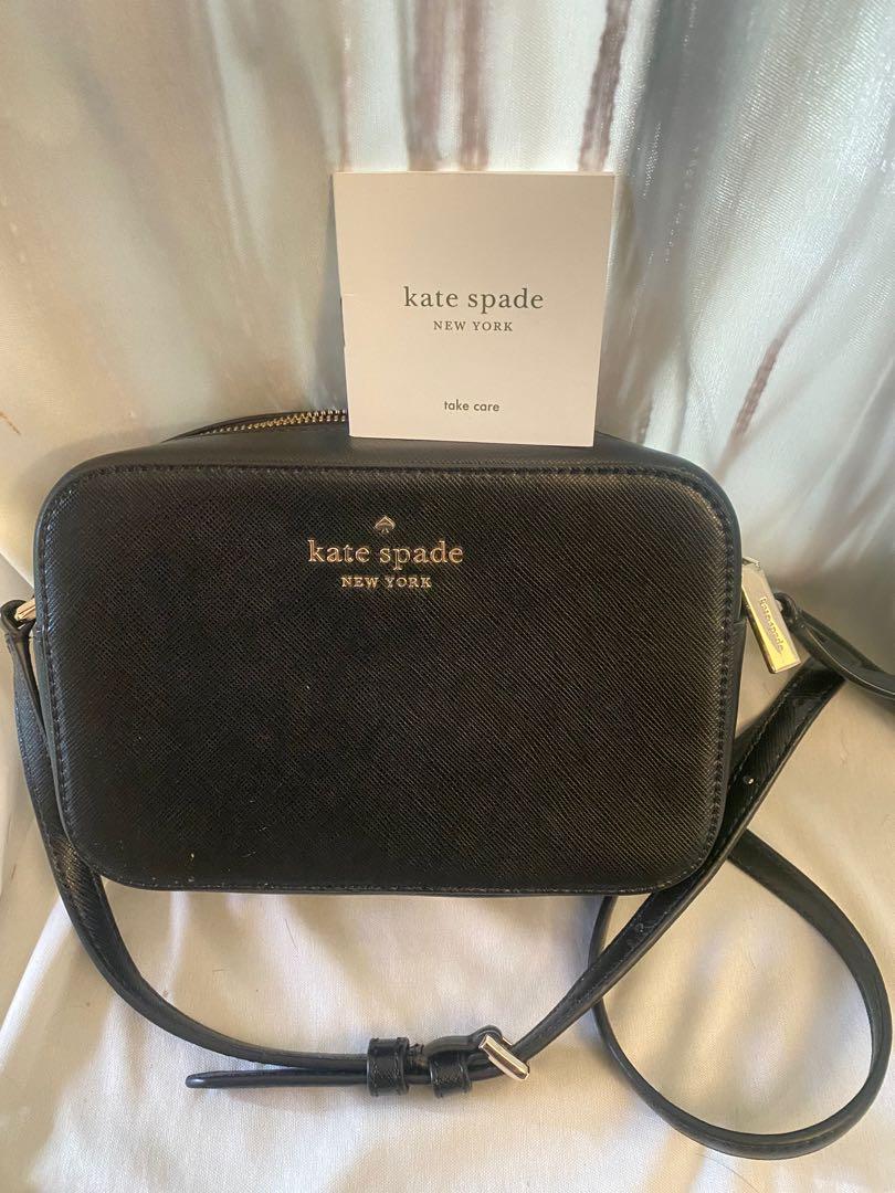 Kate Spade Staci Saffiano Leather Mini Camera Bag in Black