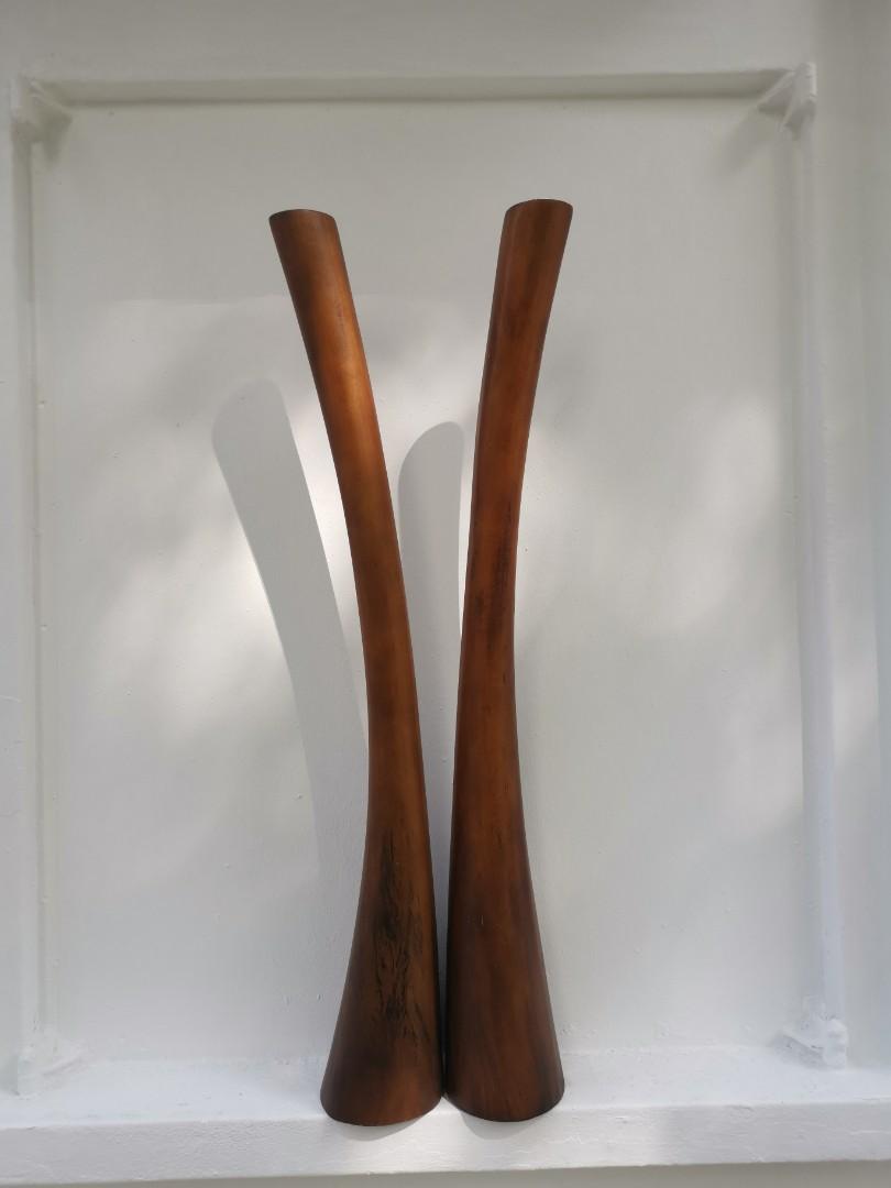 Wood Candle Holder Set of 2 Wood Candlesticks Wooden Candlestick