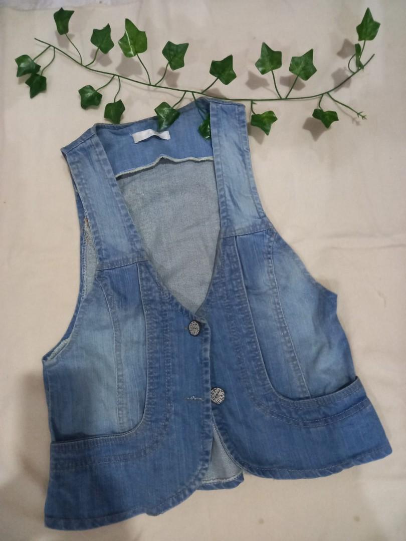 light blue denim jeans vest, Fesyen 