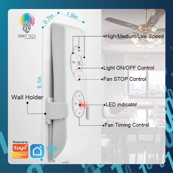 (LOCAL STOCK) WIFI Smart Ceiling Fan Controller Light smartlife Speed ...