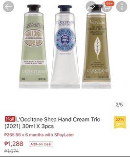 L’occitane Shea Hand Cream Trio 30mlx3 pcs