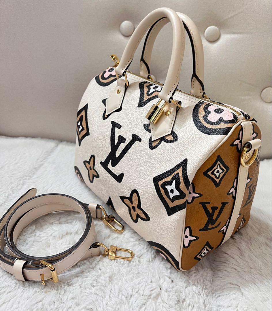 Authenticated used Louis Vuitton Louis Vuitton Monogram Implant Nice Vanity Handbag Wild at Heart Collection M45850 Cream White Pink, Adult Unisex