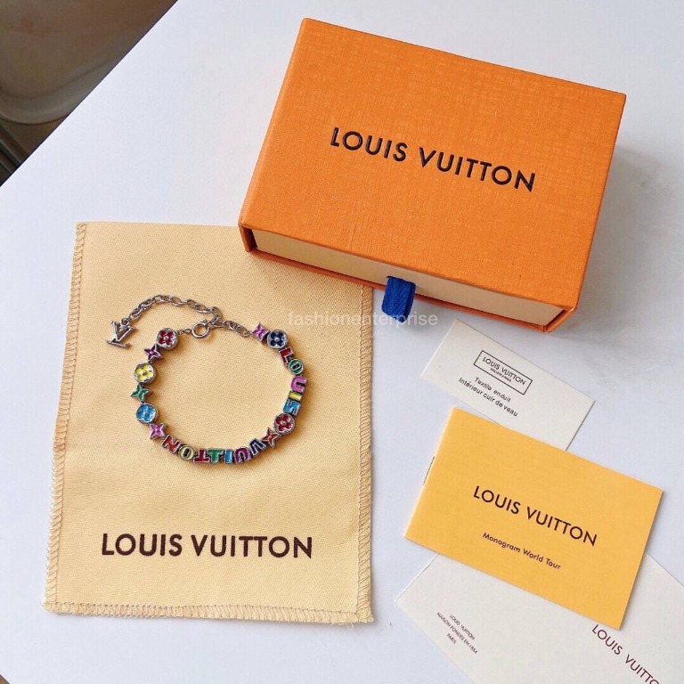 Louis Vuitton Monogram Party Enamel Black Metal Necklace Louis Vuitton