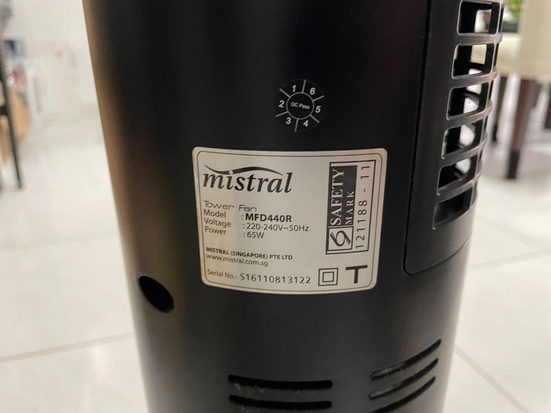 Mistral Tower Fan with remote control, Furniture & Home Living