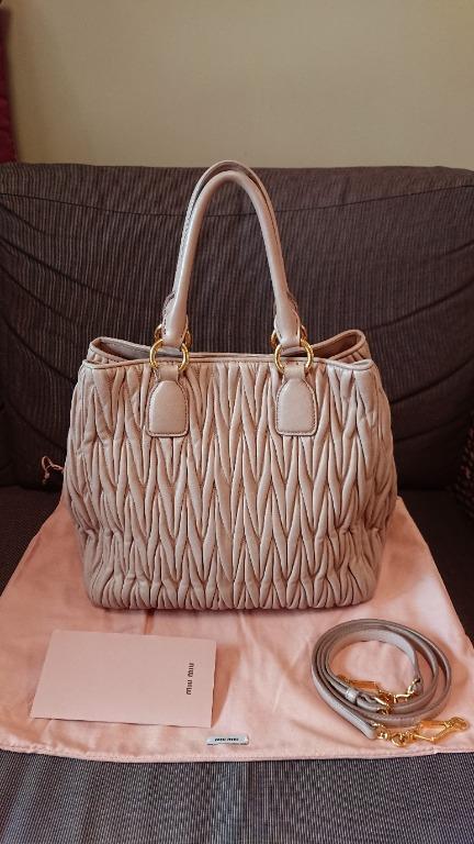 Miu miu matelasse shoulder bag top