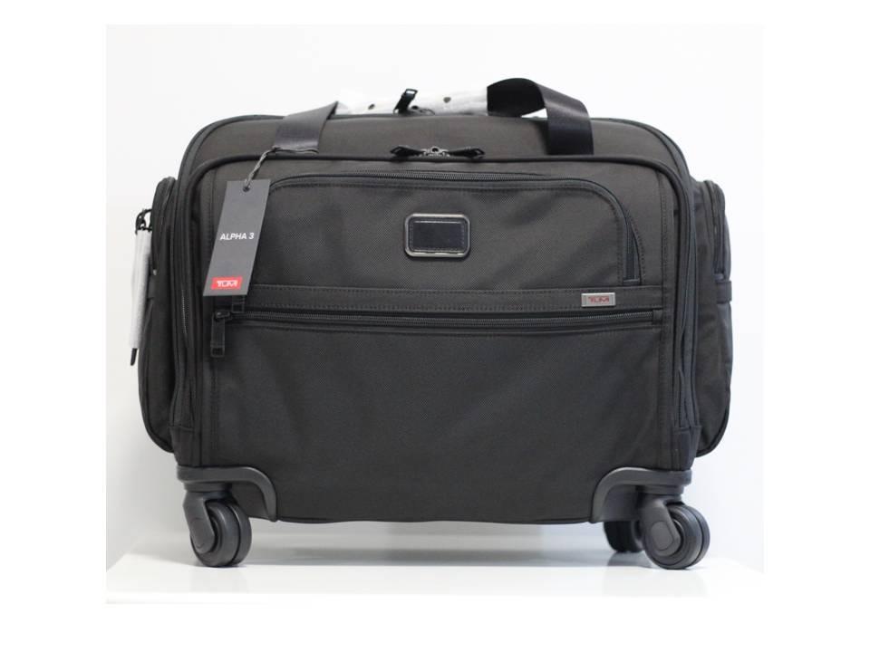 New Tumi 2203652D3 - Alpha 3 Compact 4 Wheeled Duffle / wheeled laptop  briefcase / laptop bag / pilot flight bag / luggage