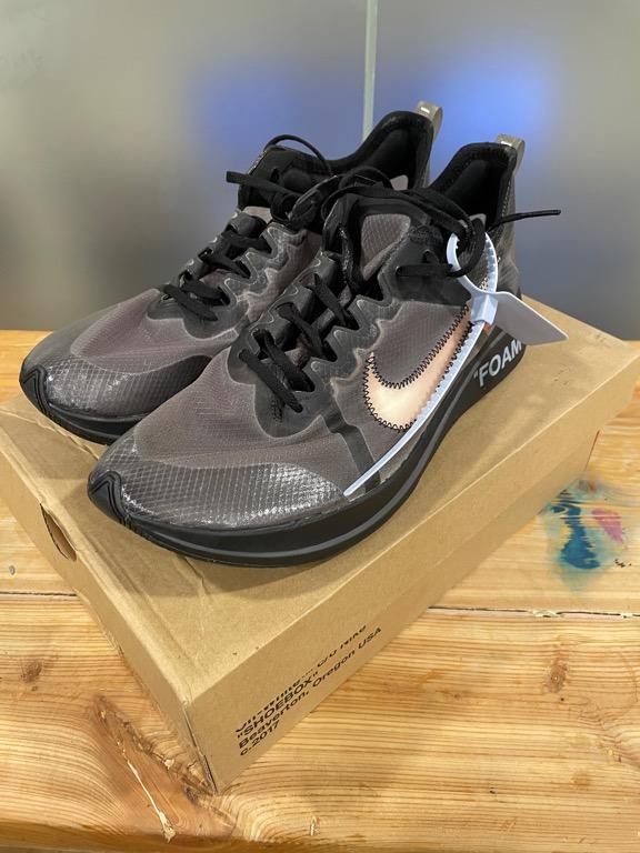 Nike zoom fly off-white black silver hotsell