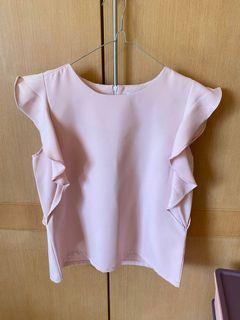 No Brand - Pastel Pink Ruffle Top