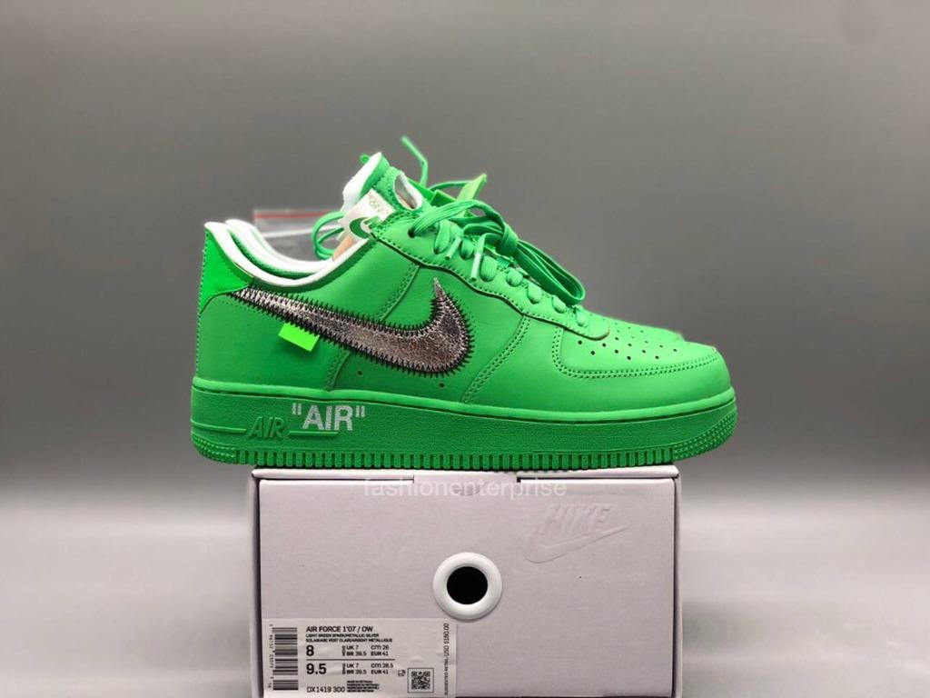 SIZE 12 Mens - Nike Air Force 1 Low Off White Brooklyn - Rare Green  (DX1419-300)