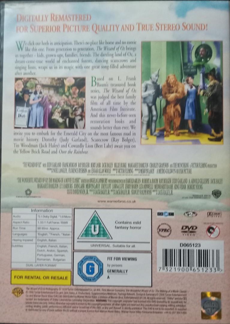 Original Wizard Of Oz Classic Dvd Hobbies Toys Music Media Cds Dvds On Carousell
