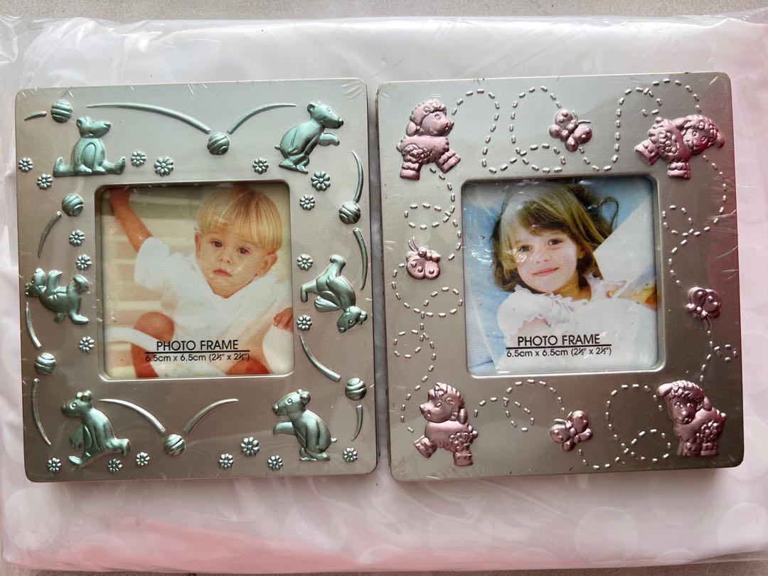 Picture frames, 2 pieces (Category: Frames & Pictures) located in Paranaque City. Submitted by cvcrossing (Listing ID 1166171883, Image 1). Description: Old stock, sealed in original plastic packaging Frame opening 2.5 x 2.5” Picture frame size 4x4”.