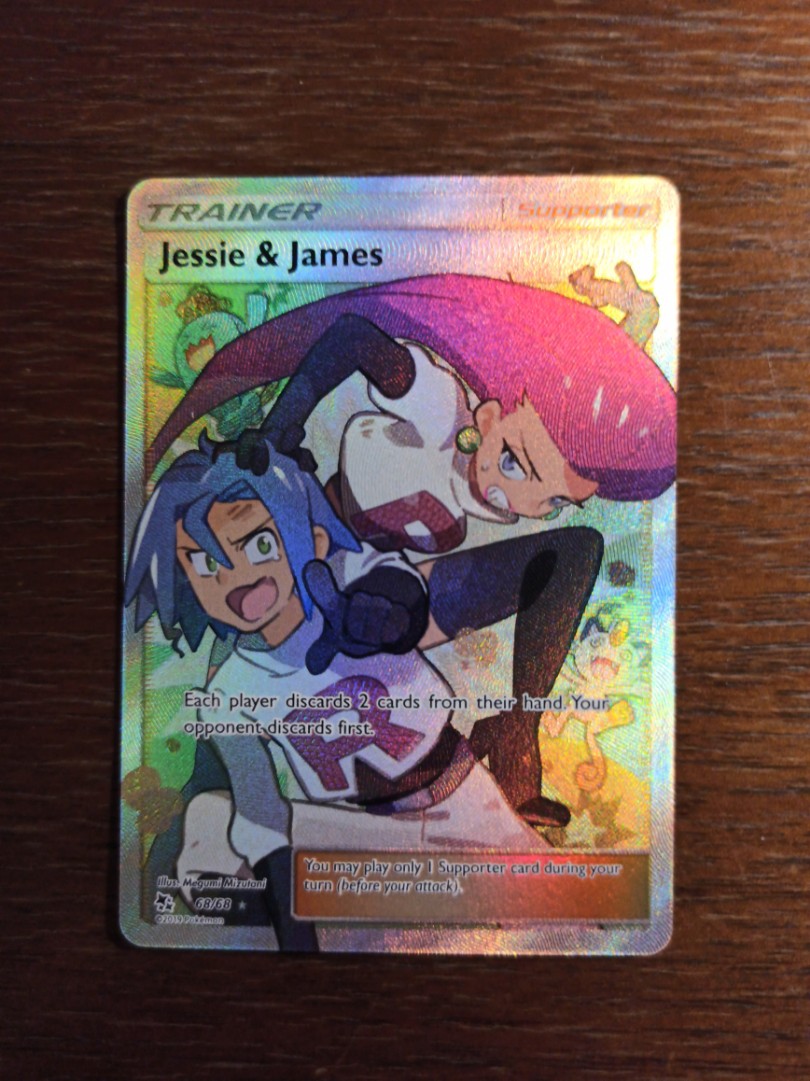 Pokemon card Jessi & James Full art Hidden fates, 興趣及遊戲, 玩具 & 遊戲類