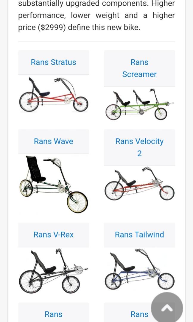 rans recumbent bike, Olah Raga, Sepeda 