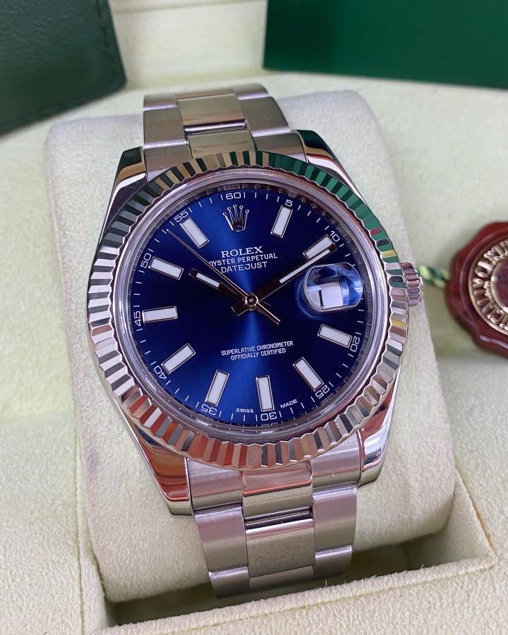 Rolex Datejust 41 blue 116334 full set 2014 Luxury Watches on