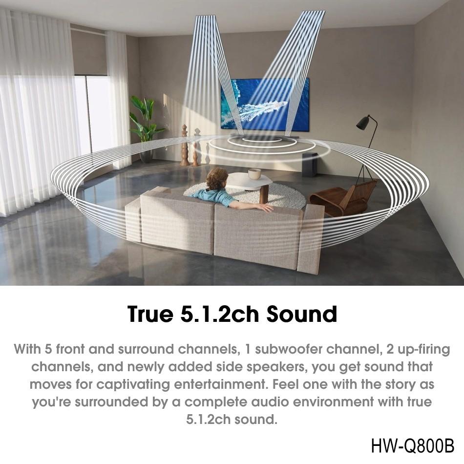 Samsung Q800B 5.1.2 Soundbar (Rear Speaker can addon) 2022 model
