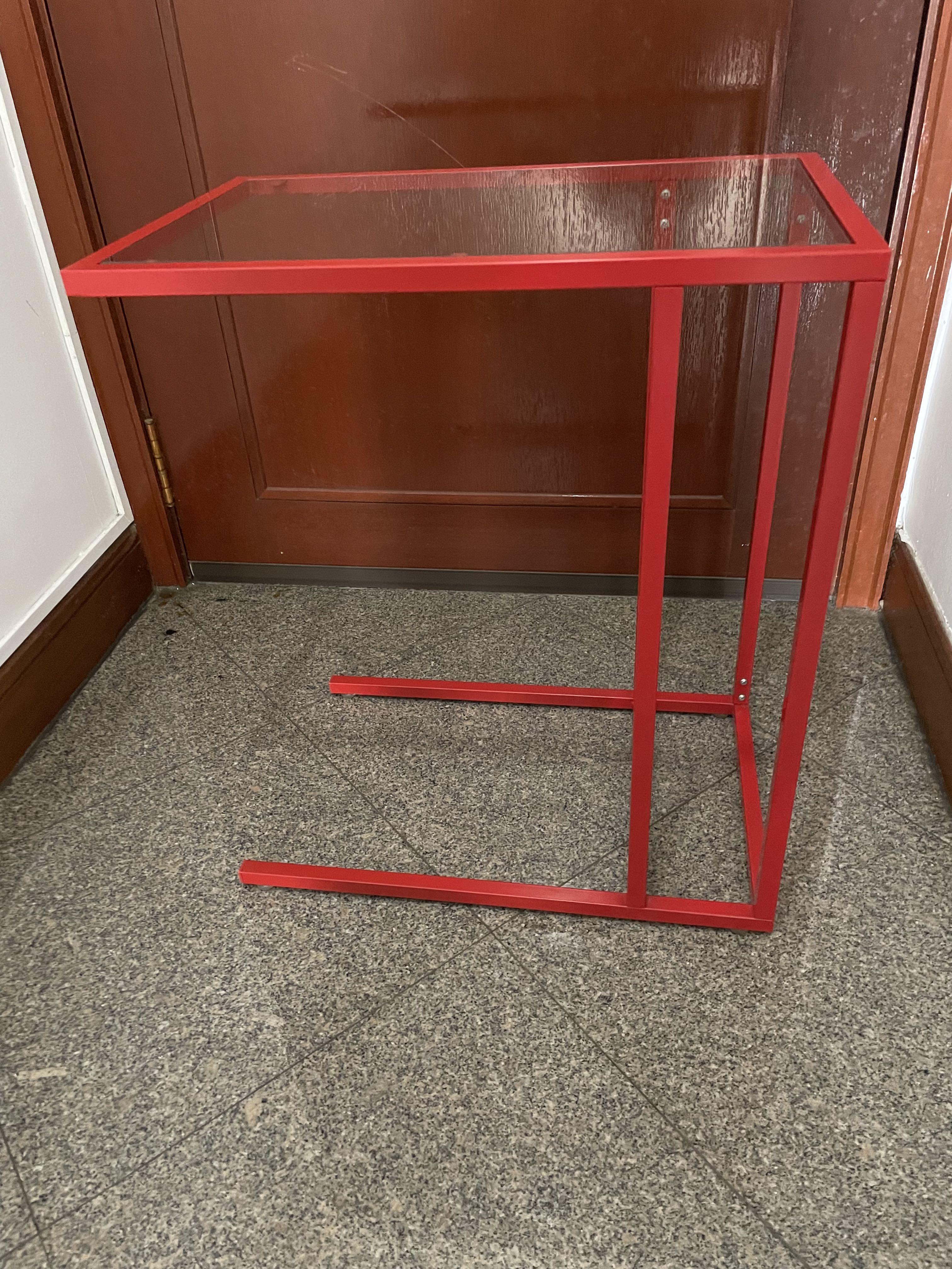 Side Table (Category: Tables & Sets) located in Singapore. Submitted by emc21963 (Listing ID 1166063920, Image 2). Description: Nice side table - metal with glass top - if desired can slide under sofa allowing glass top to be used as desk.