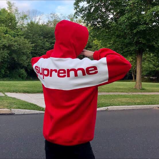 Supreme hoodie shop red and white