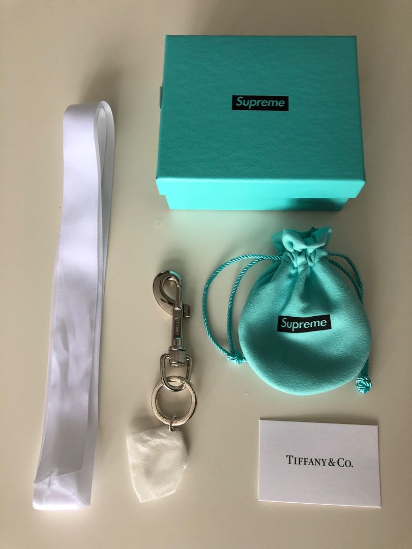 Supreme Tiffany Oval Tag Keyring Silver - ファッション小物