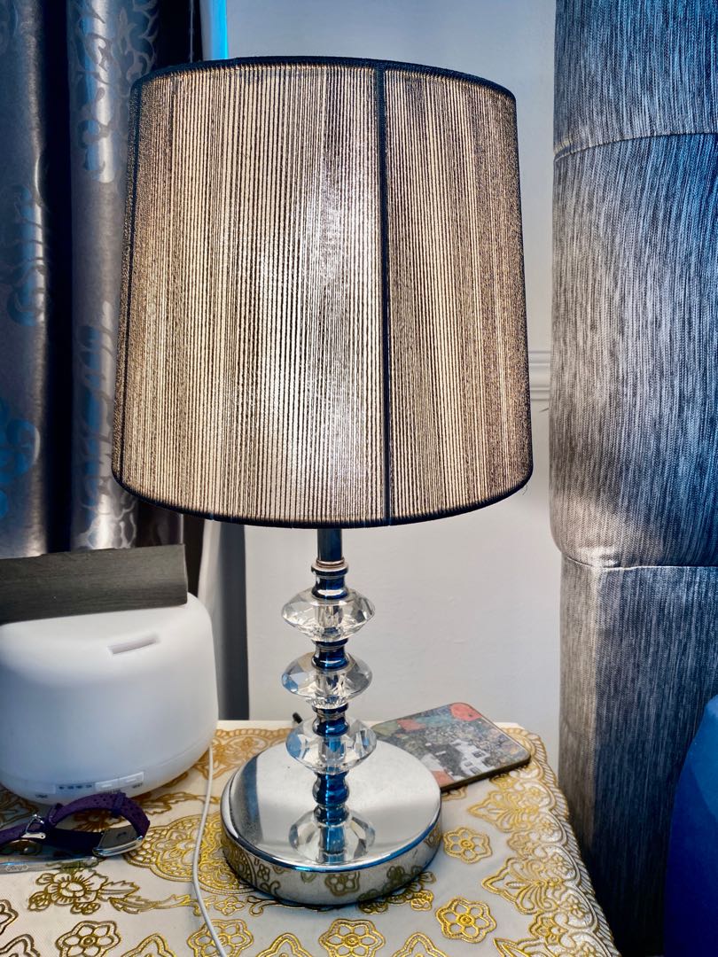 silver velvet lamp