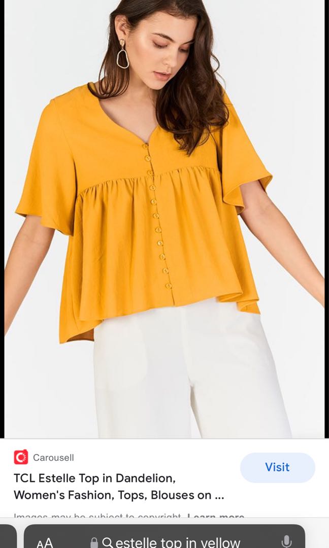 TCL the closet lover Estelle top in dandelion yellow, Women's Fashion ...
