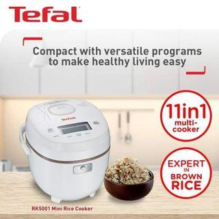 TEFAL DIGITAL MINI RICE COOKER RK5001 brown rice expert 11 cooking functions with instant noodle program ( Rice, Quick, Steam, Congee, Instant Noodles, Porridge, Brown Rice, Reheat, Keep Warm, Adjustable Timer and Preset!)