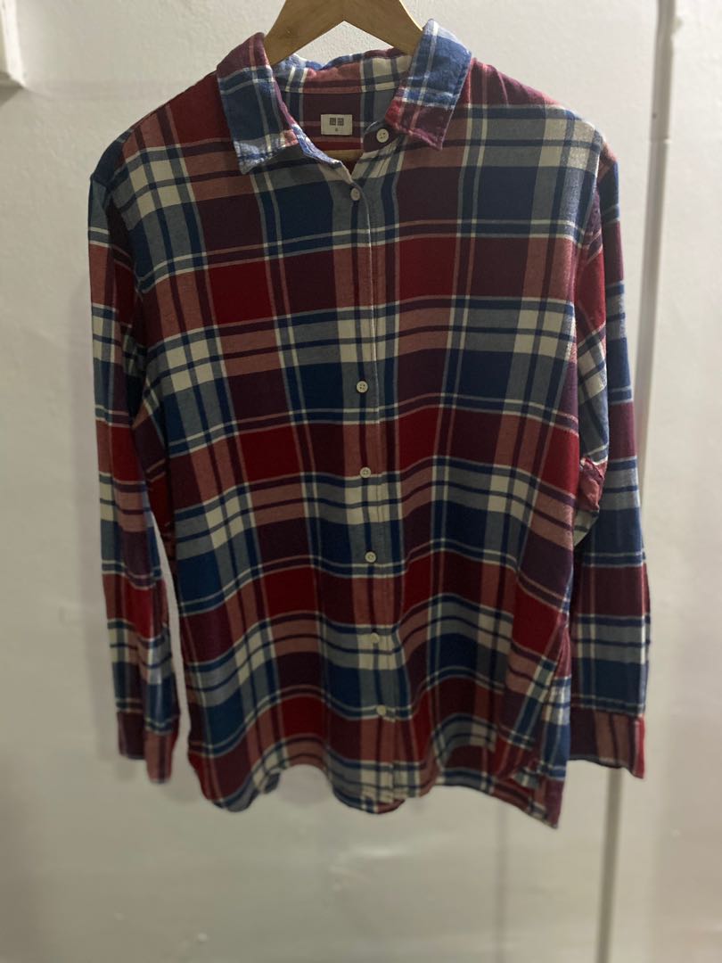 Uniqlo checked shirt, Men's Fashion 