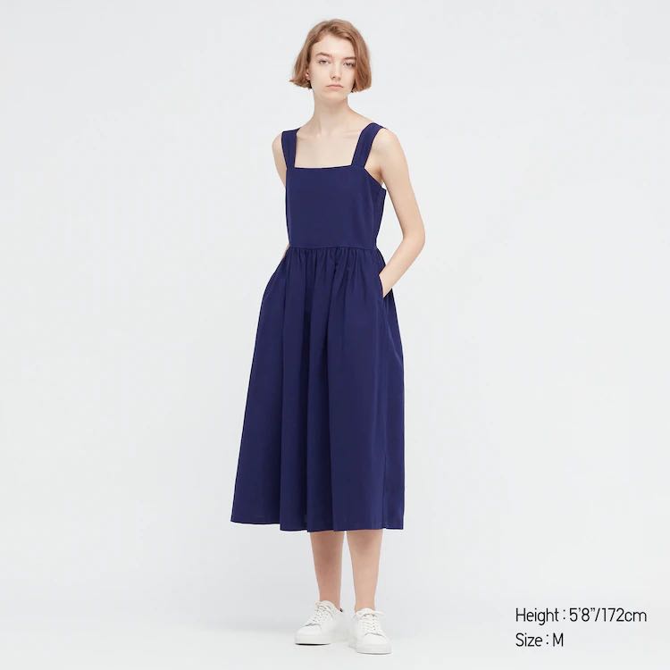 Uniqlo linen blend sleeveless cheap dress