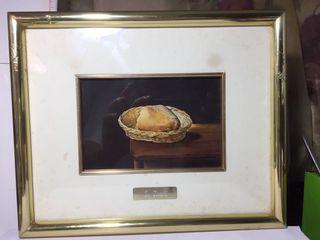 Vintage Framed Painting Print by Salvador Dali - Basket of Bread