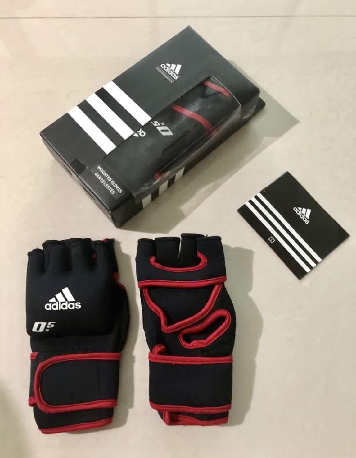 Weighted Gloves 2 x 0.5kgs Adidas, Sports Equipment, Exercise Fitness, Toning Stretching on