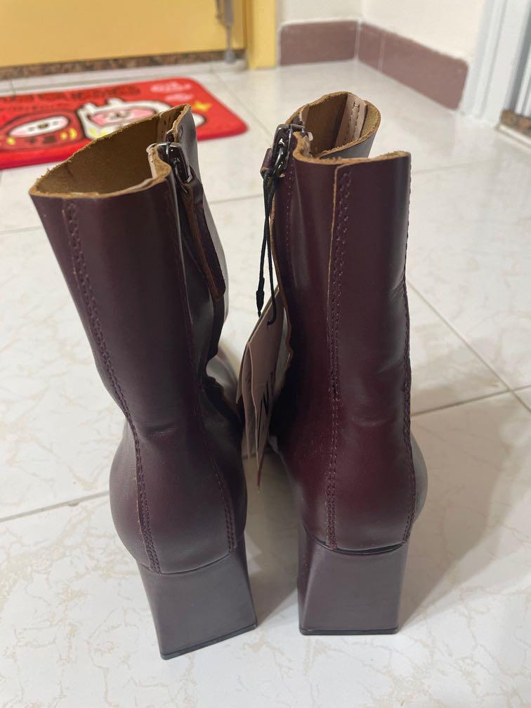 Zara Ankle Boots in Burgundy boots