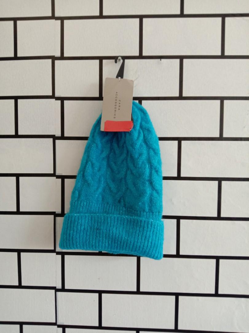 ZARA KNIT BEANIE, Fesyen Wanita 